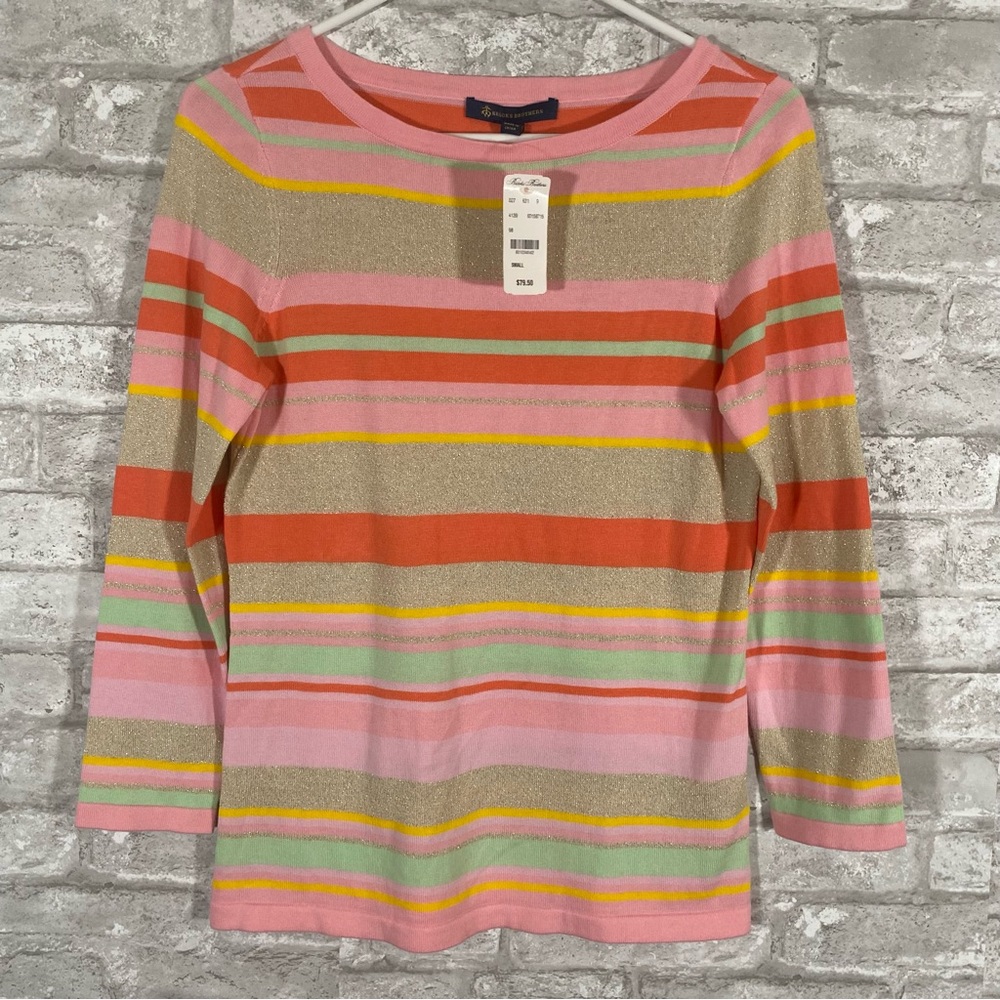 Brooks‎ brother sparkly Colorful Striped Women's Top size small preppy old money
